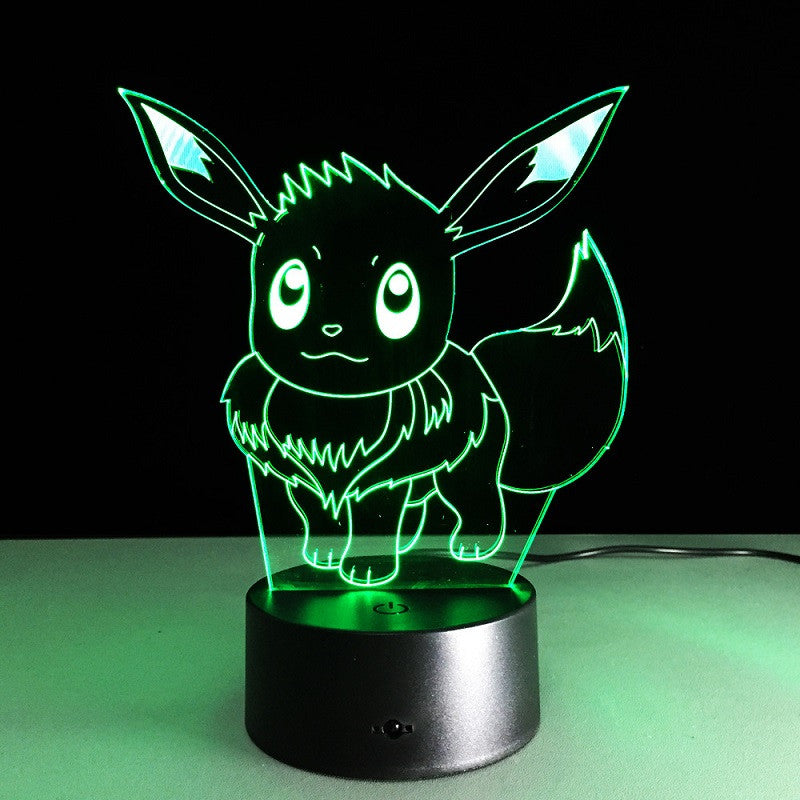 2016 NEW Pokemon GO Eevee Action &Toy Figure Gift 3D LED Table Lamp Made of PMMA Have 7 Color Changing Figures Pokemon Figures