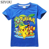 2Y-10Y Boys Girls Pokemon Go T shrit Kids 100% Cotton T-shirts Short sleeve Children Boys Tops Sports Tee Shirts Summer Clothing