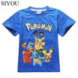 2Y-10Y Boys Girls Pokemon Go T shrit Kids 100% Cotton T-shirts Short sleeve Children Boys Tops Sports Tee Shirts Summer Clothing