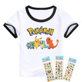 Hot sale T- shirt 2016  Pokemon children t shirts cartoon Pikachu Charmander boys clothes cotton Pocket Monster boys clothing