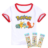 Hot sale T- shirt 2016  Pokemon children t shirts cartoon Pikachu Charmander boys clothes cotton Pocket Monster boys clothing