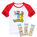 Hot sale T- shirt 2016  Pokemon children t shirts cartoon Pikachu Charmander boys clothes cotton Pocket Monster boys clothing