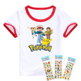 Hot sale T- shirt 2016  Pokemon children t shirts cartoon Pikachu Charmander boys clothes cotton Pocket Monster boys clothing