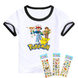 Hot sale T- shirt 2016  Pokemon children t shirts cartoon Pikachu Charmander boys clothes cotton Pocket Monster boys clothing