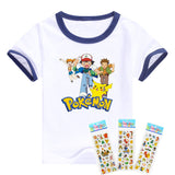 Hot sale T- shirt 2016  Pokemon children t shirts cartoon Pikachu Charmander boys clothes cotton Pocket Monster boys clothing