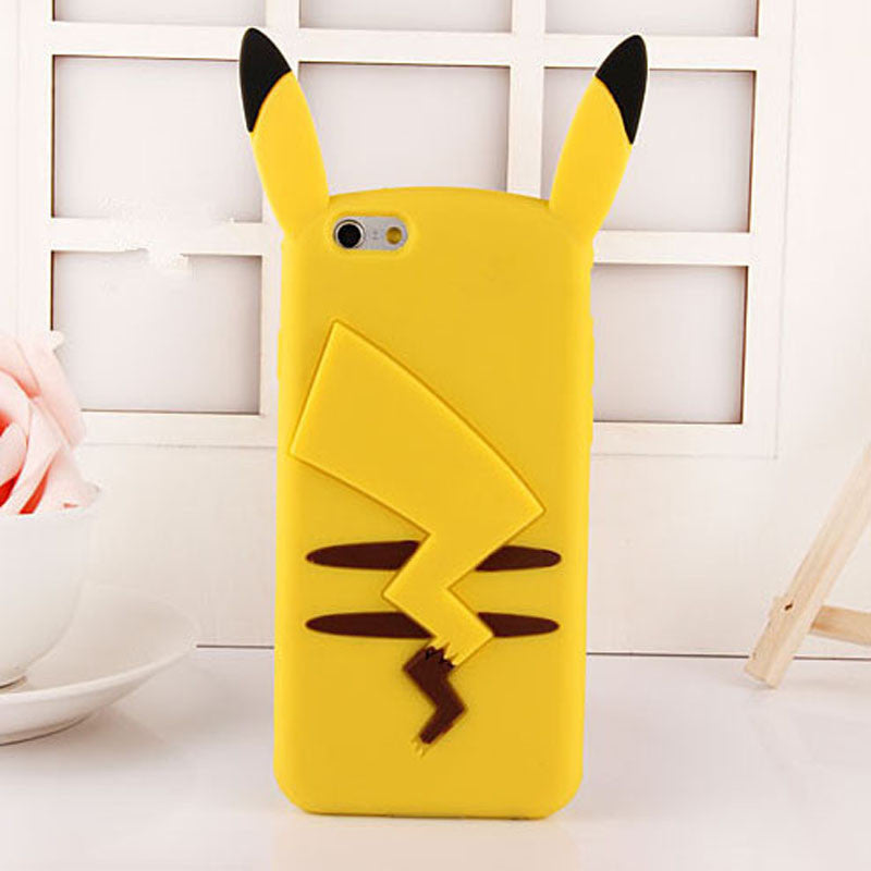 Free shipping Hot Pokemo Go Cute Picachu 3D Soft Case For iPhone Case Back Cover Phone Cases For iphone7