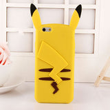 Free shipping Hot Pokemo Go Cute Picachu 3D Soft Case For iPhone Case Back Cover Phone Cases For iphone7