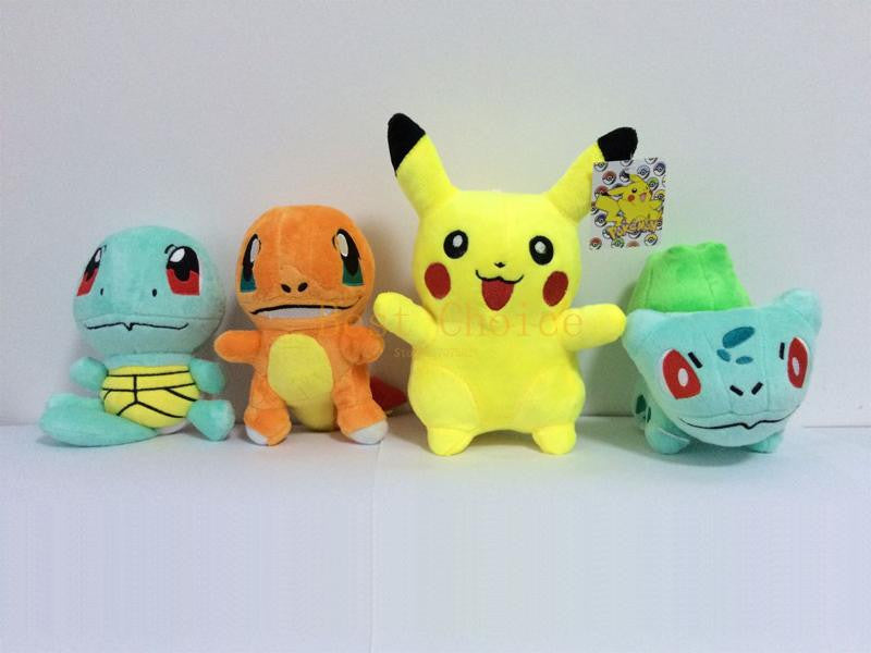 pocket monsters pokemon plush 4Pcs/lot Pocket Monster Plush Toys Pikachu & Bulbasaur & Squirtle & Ch