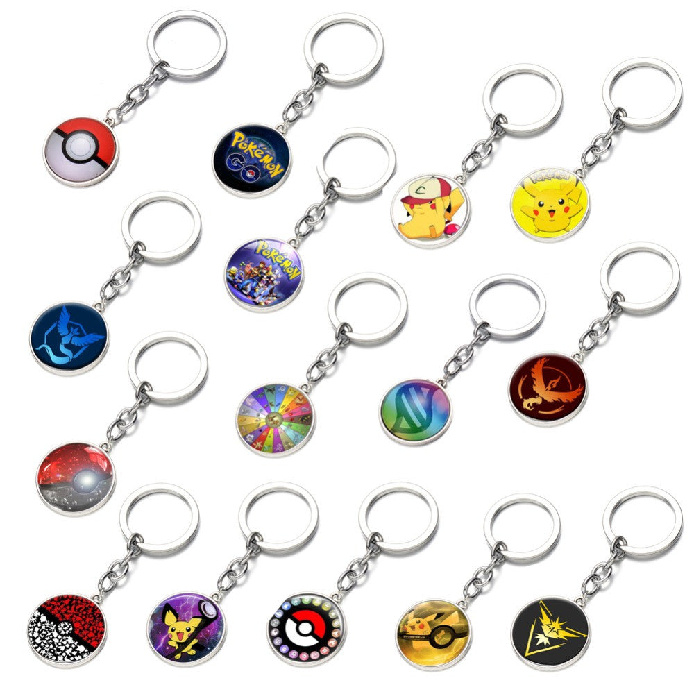 Pokemon Go Kawaii Doll Key Chain Toy Action Figure Pop Funko Silver Pendant Keychain Toys Gifts 1pcs for Sale