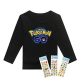 hot pokemon go clothing Team Pikachu children cotton t shirt kids clothing full sleeves T-shirt Tops tees children clothes