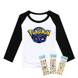 hot pokemon go clothing Team Pikachu children cotton t shirt kids clothing full sleeves T-shirt Tops tees children clothes