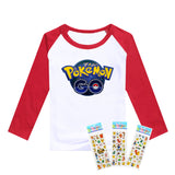 hot pokemon go clothing Team Pikachu children cotton t shirt kids clothing full sleeves T-shirt Tops tees children clothes