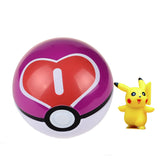 BOHS Trainer  Pokeball Love Park Ball Masterball Pokeballs GS Ultra Dive Poke Ball Toy 7CM, with Pikachu