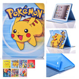 For iPad Air iPad 5 Cover Case Cute Pokemo PU Leather Stand Skin Kids Case for iPad Air 5 Funda with Soft TPU Cover inside