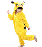 Pokemo Pikachu Costume Pajamas Unisex Children Kids Pikachu Animal Onesie Cosplay Sleepwear Cute Animal Pajamas Jumpsuits