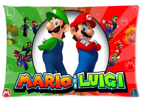 Rectangle Zippered Classic Nice Best Custom Pokemo Cartoon Pillow Case Two-sided Glossy Super Mario Bros Pillow Cover #P0075