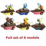 Pikachu Tomy Pokemo toy doll model ship-type pull-back car action toy figures funko pop anime PVC 6pcs The base can be replaced