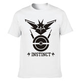 Hot 2016 POKEMON GO Shirt Team INSTINCT Mystic Valor Funny t shirt Mens T-shirts Cotton Tee Tops Casual Brand Clothing