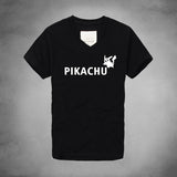 2016 summer New Style Men v neck T Shirt Pokemon Camisetas Pikachu Tshirts PIKA Man Clothing Cotton Short Sleeve Male Man