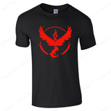 Blue Mystic Team T-Shirt Instinct Team O Neck Men Shirt Valor Team Short Sleeve Womens Top Tee Black Pokemon Go Running T Shirts