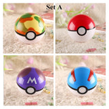 4pcs/lot  Pokeball Pokemon ABS Fifures Toy Pikachu Anime Action Figures Pokemon Toys Super Master 7cm Pokemon Ball Toys