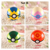 4pcs/lot  Pokeball Pokemon ABS Fifures Toy Pikachu Anime Action Figures Pokemon Toys Super Master 7cm Pokemon Ball Toys