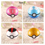 4pcs/lot  Pokeball Pokemon ABS Fifures Toy Pikachu Anime Action Figures Pokemon Toys Super Master 7cm Pokemon Ball Toys