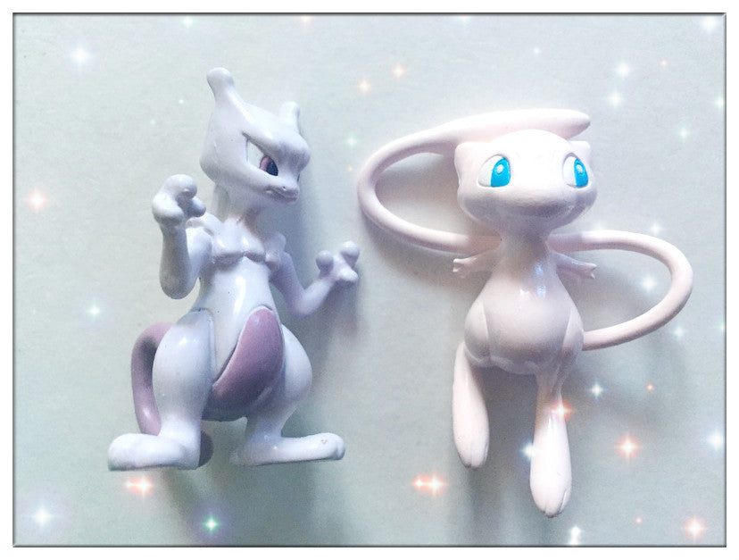 Hot! 3cm high (Mewtwo+Mew) Pokemon Go Pikachu figure anime action figure toys