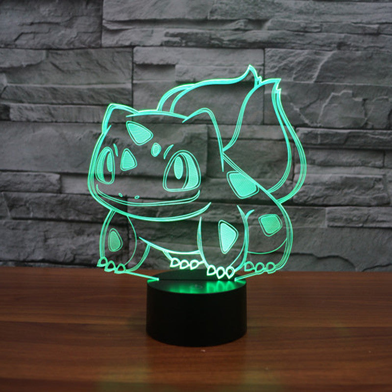 High Quality Pokemon Led Lamp 2016 New Pokemon Bulbasaur Night Light 3D Led Lamp for Children Kids Gift Bulbasaur