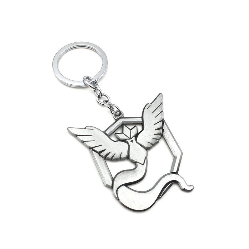 Christmas Toy Gift 1pc Pocket Monster 5cm Articuno Moltres Zapdos  Model Keychain Pendant Pokemon Metal Car Key Ring 3 Style