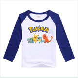 Hot sale T- shirt 2016  Pokemon children t shirts cartoon Pikachu Charmander boys clothes cotton Pocket Monster boys clothing