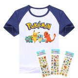 Hot sale T- shirt 2016  Pokemon children t shirts cartoon Pikachu Charmander boys clothes cotton Pocket Monster boys clothing